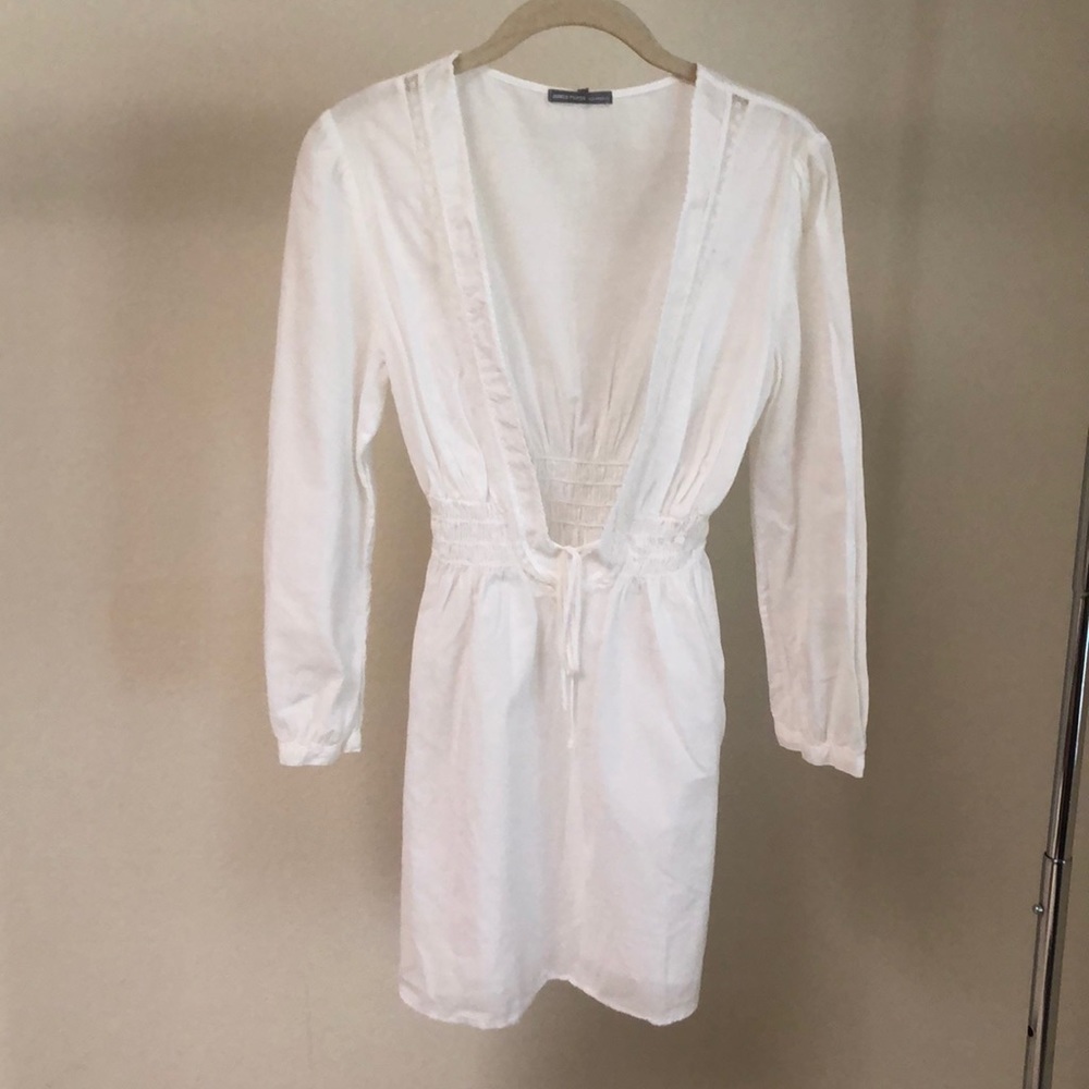 James Peres  long sleeve white peasant top